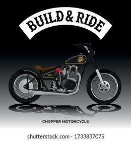 Chopper Motorcycle Poster Premium Vector
