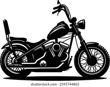 Chopper Motorcycle silhouette, motocycle silhouette design, art, illustration - vector illustration of a motorcycle