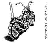 Chopper motorcycle vector illustration hand drawn