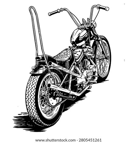Chopper motorcycle vector illustration hand drawn