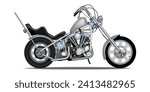 Chopper motorcycle vector illustration with isolated white background for background design.