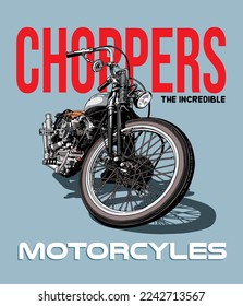 CHOPPER MOTORCYCLES IMAGE FOR T SHIRT ILLUSTRATION VECTOR