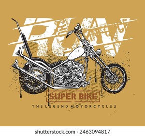 CHOPPER MOTORCYCLES IMAGE FOR T SHIRT ILLUSTRATION VECTOR	