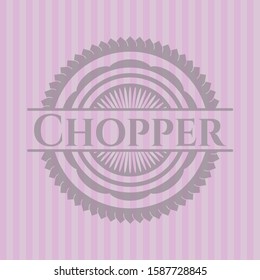 Chopper pink emblem. Retro. Vector Illustration. Detailed.