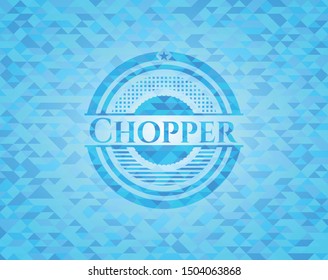 Chopper realistic light blue mosaic emblem