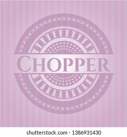 Chopper realistic pink emblem. Vector Illustration. Detailed.