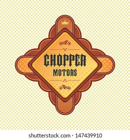 chopper rider motorcycle old style label