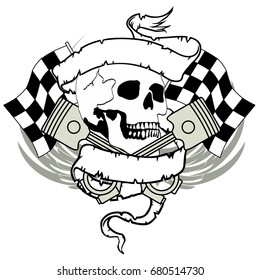 chopper skull tattoo insignia in vector format very easy to edit