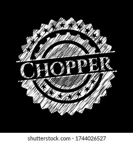 Chopper escrito en una pizarra. Ilustración vectorial. Detallado. 