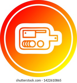 chopping board circular icon with warm gradient finish