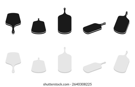 chopping board or cutting board icon set vector illustration isolated on white background.