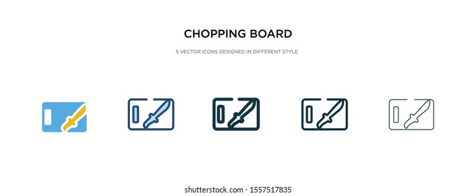 chopping board icon in different style vector illustration. two colored and black chopping board vector icons designed in filled, outline, line and stroke style can be used for web, mobile, ui