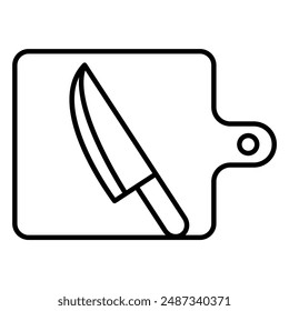 Chopping board icon in thin line style Vector illustration graphic design 