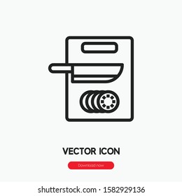 Chopping board icon vector. Chopping board symbol. Linear style sign for mobile concept and web design. Chopping board symbol illustration. Pixel vector graphics - Vector.