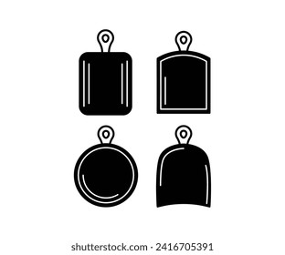 iconos de tablero de recortes diseño vectorial diseño simple ilustración de blanco negro plantilla de colección