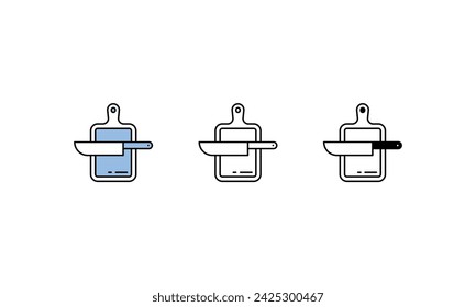 Schneidebrett-Symbole Vektor-Strich-Illustration