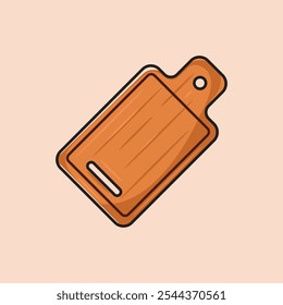 chopping board illustration. kitchen utensils vector concept.