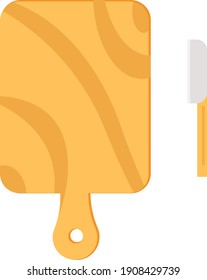 Chopping board, illustration, vector on a white background.