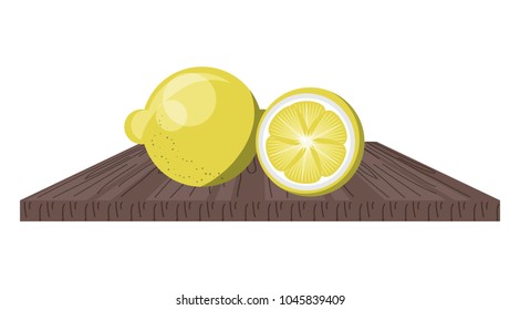 chopping board with lemons