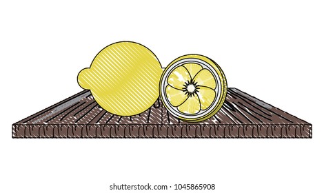 chopping board with lemons