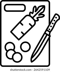 Ícone de vetor de tabuleiro de corte. Pode ser usado para impressão, aplicativos móveis e da Web.