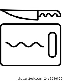 Chopping board Vector Line Icon Design