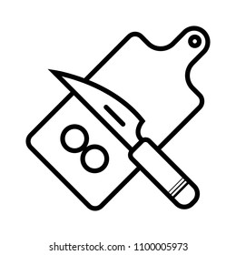 Chopping board and vegetables