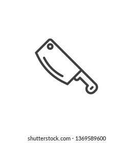 Chopping butcher line icon. Meat knife linear style sign for mobile concept and web design. Kitchen cleaver outline vector icon. Symbol, logo illustration. Pixel perfect vector graphics