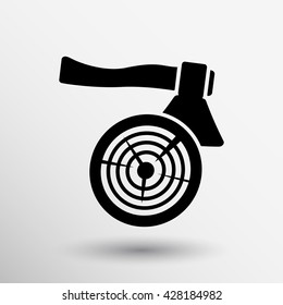 chopping Icon Vector ax a log tool tree.