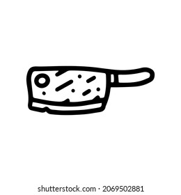 icono simple del garabato del vector de línea de cuchilla de corte