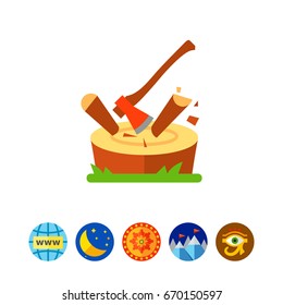Chopping log icon