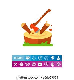 Chopping log icon