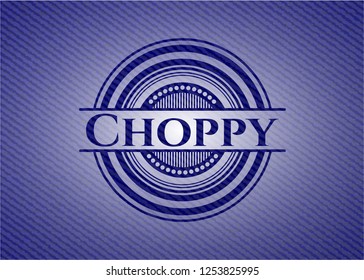 Choppy emblem with jean background