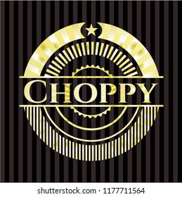 Choppy gold badge