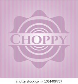 Choppy retro style pink emblem