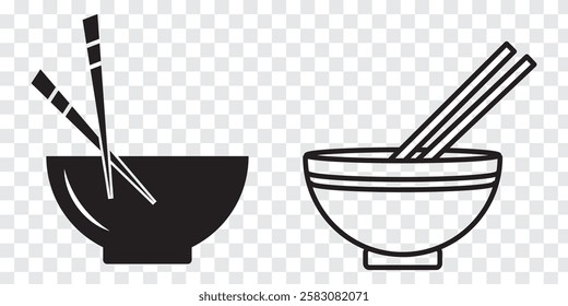 Chopstick and Bowl set. Vector illustration of Chopstick. Vector illustration of a food sticker. Variety of Chopsticks Design.