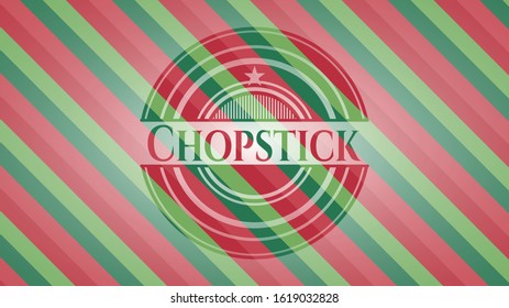 Chopstick christmas emblem background. Vector Illustration. Detailed.