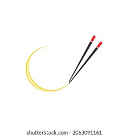 Chopstick icon logo vector design