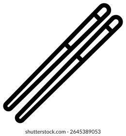 ícone de chopstick no estilo de estrutura de tópicos. Arte em linha