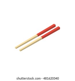 chopstick isometric icon isolated on white background Created For Mobile, Web, Decor, Print Products, Applications. Vector illustration
