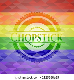 Chopstick lgbt colors emblem. Vector Illustration. Mosaic. 