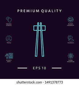 Chopstick line icon. Elements for your design