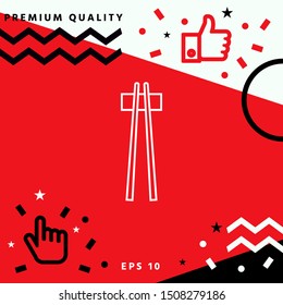 Chopstick line icon. Elements for your design