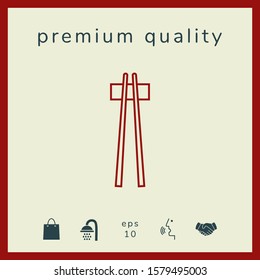 Chopstick line icon. Elements for your design