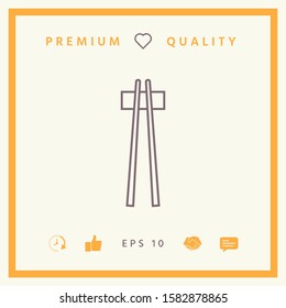 Chopstick line icon. Elements for your design