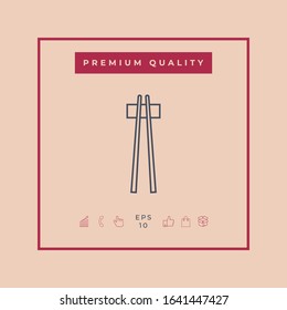 Chopstick line icon. Elements for your design
