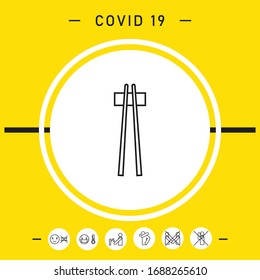Icono de línea de palillos. Elementos para su diseño
