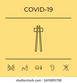 Chopstick line icon. Elements for your design