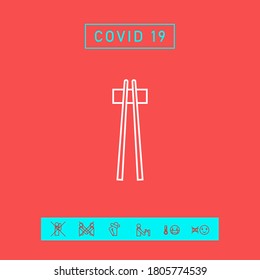 Chopstick line icon. Elements for your design