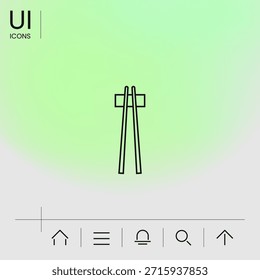 Ícone de linha de chopstick - elementos para o seu design